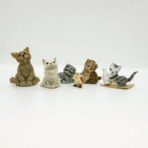 Vtg Ceramic Porcelain Cat Kitten Collection Lot Stone Critters Hagen Renaker